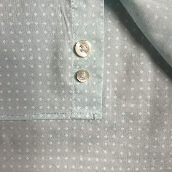 JF J ferrar Mens Light Green with White dots Long Sleeve Shirt Sz 17/17.5 - Picture 11 of 11